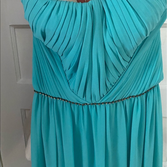 Minuet L Strapless Turquoise Gown - Picture 2 of 6
